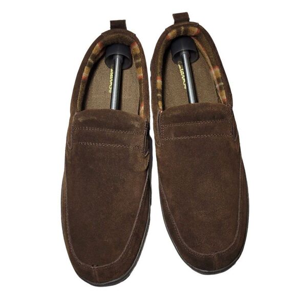 Clarks Slippers Mens Size 12 Slip On Brown Suede Indoor Outdoor Removable Insole main image 8